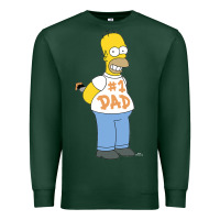 Sports Green The Simpsons Homer Number 1 Dad Father's Day V2 Premium Sweatshirt - longCreatives