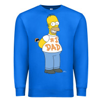 True Royal The Simpsons Homer Number 1 Dad Father's Day V2 Premium Sweatshirt - longCreatives