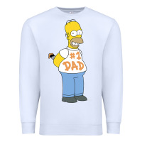 White The Simpsons Homer Number 1 Dad Father's Day V2 Premium Sweatshirt - longCreatives