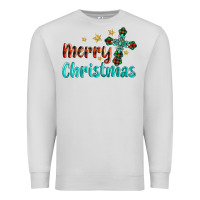 Dove Grey merry christmas turquoise gemstones cross Premium Sweatshirt - BarkalooDesign