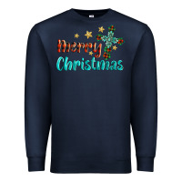Navy merry christmas turquoise gemstones cross Premium Sweatshirt - BarkalooDesign