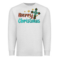 Oatmeal Heather merry christmas turquoise gemstones cross Premium Sweatshirt - BarkalooDesign