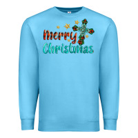Ocean Blue merry christmas turquoise gemstones cross Premium Sweatshirt - BarkalooDesign