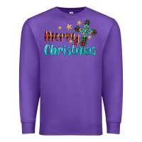 Purple merry christmas turquoise gemstones cross Premium Sweatshirt - BarkalooDesign