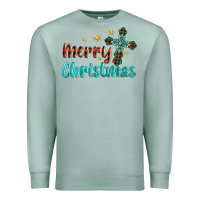 Seafoam merry christmas turquoise gemstones cross Premium Sweatshirt - BarkalooDesign