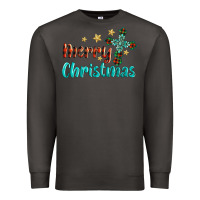 Smoke merry christmas turquoise gemstones cross Premium Sweatshirt - BarkalooDesign
