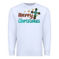 White merry christmas turquoise gemstones cross Premium Sweatshirt - BarkalooDesign