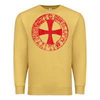 Antique Gold Mens Crusader Knight  Knights Templar Cross T  Badge Premium Sweatshirt - longCreatives