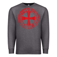 Charcoal Heather Mens Crusader Knight  Knights Templar Cross T  Badge Premium Sweatshirt - longCreatives
