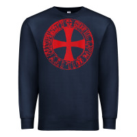 Navy Mens Crusader Knight  Knights Templar Cross T  Badge Premium Sweatshirt - longCreatives