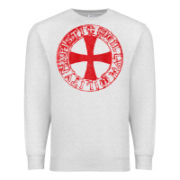 Oatmeal Heather Mens Crusader Knight  Knights Templar Cross T  Badge Premium Sweatshirt - longCreatives
