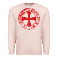 Pale Pink Mens Crusader Knight  Knights Templar Cross T  Badge Premium Sweatshirt - longCreatives