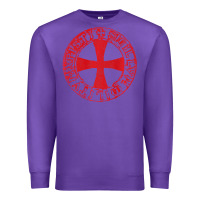 Purple Mens Crusader Knight  Knights Templar Cross T  Badge Premium Sweatshirt - longCreatives