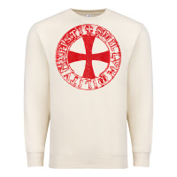 Sandshell Mens Crusader Knight  Knights Templar Cross T  Badge Premium Sweatshirt - longCreatives