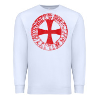 White Mens Crusader Knight  Knights Templar Cross T  Badge Premium Sweatshirt - longCreatives