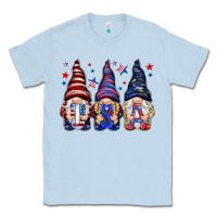 Dusty Blue USA gnomies 4th of july Classic Tee - HowdyJamesFarm