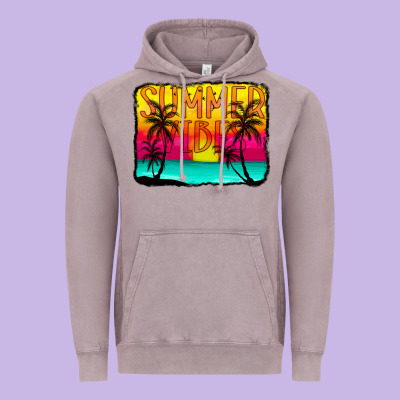 Summer Vibes Vintage Hoodie Designed By Cowcowdesign