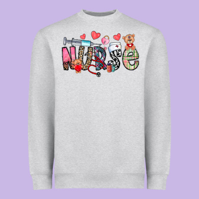 Nurse Valentines Day Heavyweight Sweatshirt Designed By Cowhidedigitalart