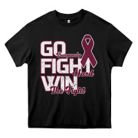 Go Burgundy Fifht Hard Win The Fight Heavy Core Tee | Teevron