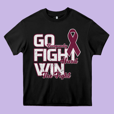 Go Burgundy Fifht Hard Win The Fight Heavy Core Tee Designed By Bettercallsaul