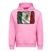 Fuchsia Pink mexico flag black glitter leopard Urban Hoodie - AdoDesignShop