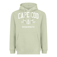 Matcha Cape Cod MA Vintage Crossed Oars & Boat Anchor Sports Sweat Heavyweight Hoodie - longCreatives