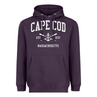 Plum Cape Cod MA Vintage Crossed Oars & Boat Anchor Sports Sweat Heavyweight Hoodie - longCreatives