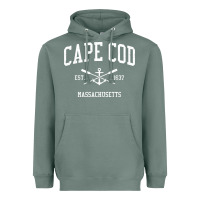 Sage Cape Cod MA Vintage Crossed Oars & Boat Anchor Sports Sweat Heavyweight Hoodie - longCreatives