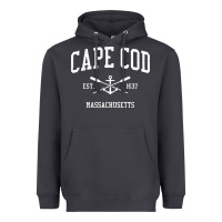 Smoke Cape Cod MA Vintage Crossed Oars & Boat Anchor Sports Sweat Heavyweight Hoodie - longCreatives