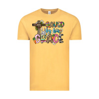 Vintage Mustard Saved by his grace Easter Day Vintage Tee - HowdyJamesFarm