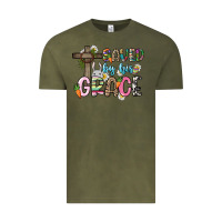 Vintage Olive Saved by his grace Easter Day Vintage Tee - HowdyJamesFarm