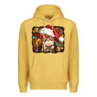 Antique Gold Christmas Cow Premium Hoodie - LillyAllenDesigns
