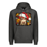 Charcoal Heather Christmas Cow Premium Hoodie - LillyAllenDesigns