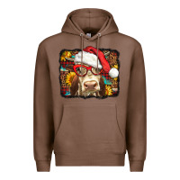 Chestnut Christmas Cow Premium Hoodie - LillyAllenDesigns