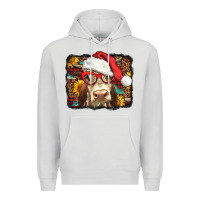 Dove Grey Christmas Cow Premium Hoodie - LillyAllenDesigns