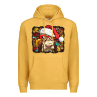 Mustard Christmas Cow Premium Hoodie - LillyAllenDesigns