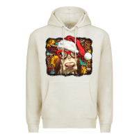 Oatmeal Heather Christmas Cow Premium Hoodie - LillyAllenDesigns