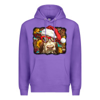Purple Christmas Cow Premium Hoodie - LillyAllenDesigns