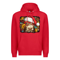 Red Christmas Cow Premium Hoodie - LillyAllenDesigns