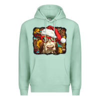 Seafoam Christmas Cow Premium Hoodie - LillyAllenDesigns