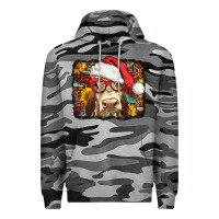 Slate Camo Christmas Cow Premium Hoodie - LillyAllenDesigns