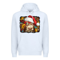 White Christmas Cow Premium Hoodie - LillyAllenDesigns