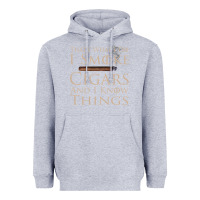 Heather Grey That's What I Do I Smoke Cigars And I Know Things Heavyweight Hoodie - longCreatives
