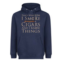 That's What I Do I Smoke Cigars And I Know Things Heavyweight Hoodie | Teevron