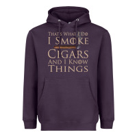Plum That's What I Do I Smoke Cigars And I Know Things Heavyweight Hoodie - longCreatives