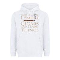 White That's What I Do I Smoke Cigars And I Know Things Heavyweight Hoodie - longCreatives