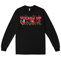 Black Pucker Up Cowboy Valentine's Day Long Sleeve Tee - FaDigitalArtStudio