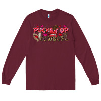 Burgundy Pucker Up Cowboy Valentine's Day Long Sleeve Tee - FaDigitalArtStudio