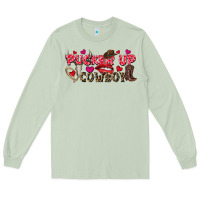 Matcha Pucker Up Cowboy Valentine's Day Long Sleeve Tee - FaDigitalArtStudio