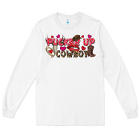 White Pucker Up Cowboy Valentine's Day Long Sleeve Tee - FaDigitalArtStudio